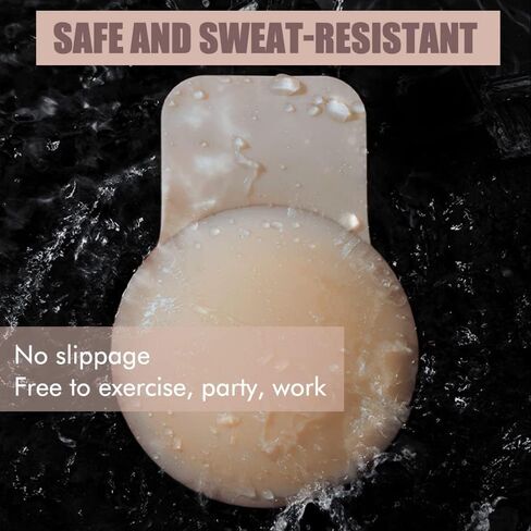 Boobytape for Breast Lift - Reusable Invisible Instant Silicone Nipple Cover Adhesive Sticky Strapless Push Up Bras for Women Boob Tape Nippies Breast Lift Pasties Fit A-D Cups, Can Customize Cut in Saudi Arabia