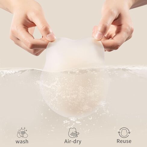 Nipple Covers Lift Sticky Adhesive Bra Silicone Breast Lift Pasties for Strapless Dress Breast Covers Reusable (Large(Fits D+ Cups)) Beige in Kuwait