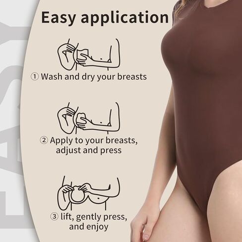 Nipple Covers Lift Sticky Adhesive Bra Silicone Breast Lift Pasties for Strapless Dress Breast Covers Reusable (Large(Fits D+ Cups)) Beige in Kuwait