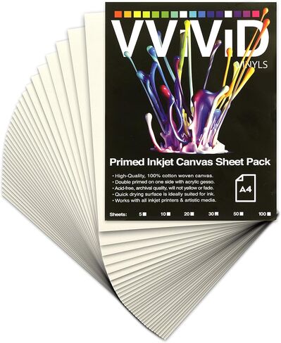 VViViD Inkjet Canvas 100% Real Printable Cotton LTR 8.5 X 11 125lbs. 340gsm 17mil (30 sheets) in Saudi Arabia