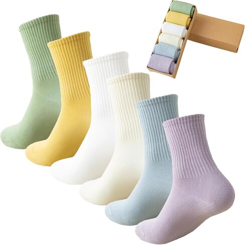 6 أزواج من الجوارب النسائية، جوارب دائرية ناعمة ومريحة تسمح بمرور الهواء فوق الكاحل، جوارب لجميع المواسم للنساء in Kuwait