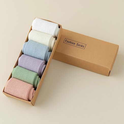 6 Pairs Womens Socks Soft Comfort Breathable Crew Socks Above Ankle Socks All Season Socks for Women in Saudi Arabia