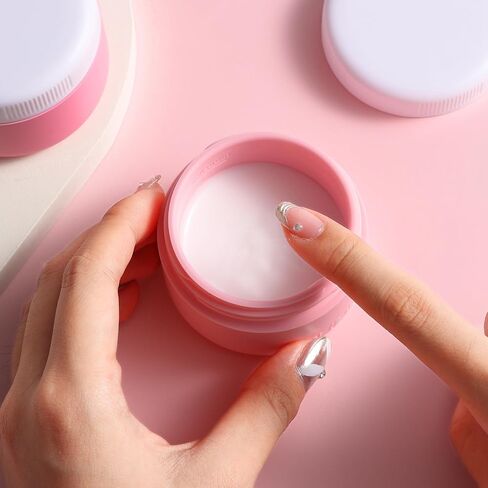 حاويات سفر لمستحضرات التجميل، مرطبانات كريم السيليكون خالية من مادة BPA، حاويات بحجم مناسب للسفر بحجم 2 أونصة معتمدة من إدارة أمن المواصلات الأمريكية، أساسيات سفر مانعة للتسرب مع غطاء لكريم مستحضرات التجميل للوجه والجسم (4 عبوات) in Saudi Arabia