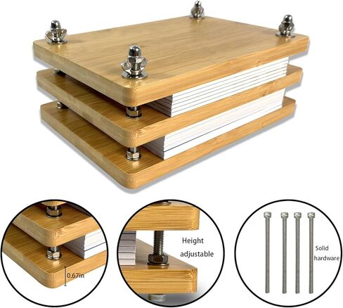 مجموعات تجليد الكتب، آلة تجليد الكتب الخشبية المصنوعة من الخيزران، مجموعة إعادة تجليد الكتب الثابتة لأداة تجليد الكتب المصنوعة يدويًا (11.6 * 7.9 بوصة) in Kuwait