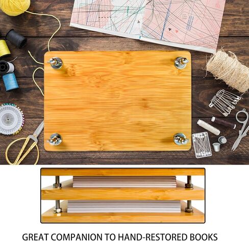 مجموعات تجليد الكتب، آلة تجليد الكتب الخشبية المصنوعة من الخيزران، مجموعة إعادة تجليد الكتب الثابتة لأداة تجليد الكتب المصنوعة يدويًا (11.6 * 7.9 بوصة) in Kuwait
