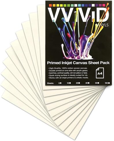 VViViD Inkjet Canvas 100% Real Printable Cotton LTR 8.5 X 11 125lbs. 340gsm 17mil (30 sheets) in Saudi Arabia