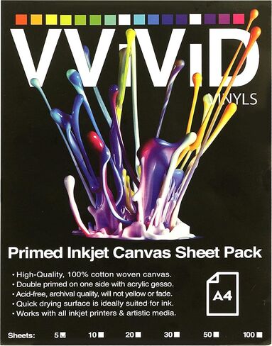 VViViD Inkjet Canvas 100% Real Printable Cotton LTR 8.5 X 11 125lbs. 340gsm 17mil (30 sheets) in Saudi Arabia