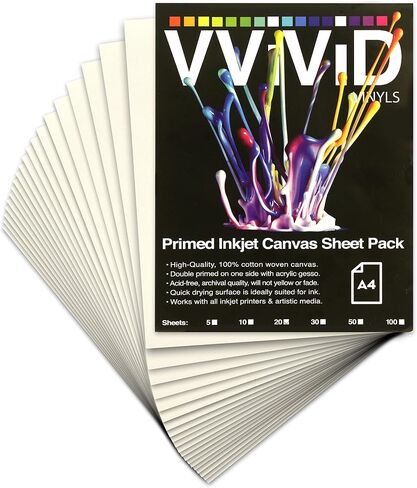 VViViD Inkjet Canvas 100% Real Printable Cotton LTR 8.5 X 11 125lbs. 340gsm 17mil (30 sheets) in Saudi Arabia