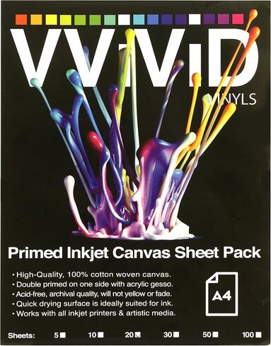 VViViD Inkjet Canvas 100% Real Printable Cotton LTR 8.5 X 11 125lbs. 340gsm 17mil (30 sheets) in Saudi Arabia
