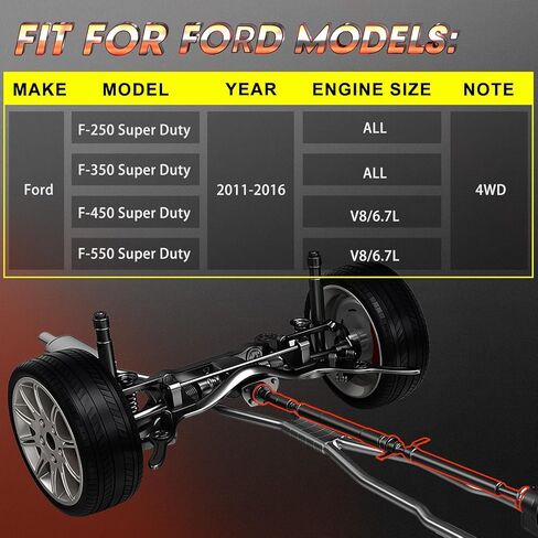 Front Drive Shaft Driveshaft Assembly Fit for Ford F-250 / F-350 / F-450 / F-550 Super Duty V8 6.2L/6.7L 4WD 2011-2016 OE# 938304 652015 BC3Z4A376A in Kuwait