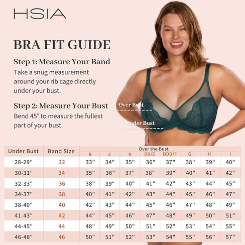 حمالات صدر HSIA للنساء من الدانتيل غير المبطنة لتصغير الثدي حمالة صدر بتغطية كاملة مع سلك داخلي in Kuwait