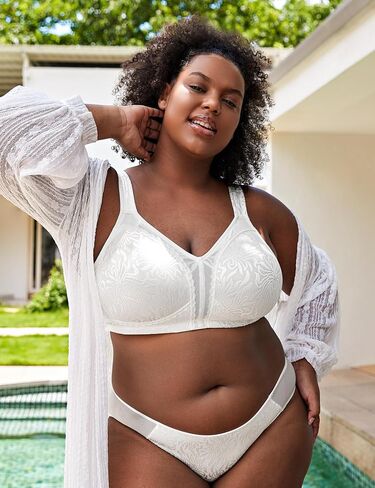 Wingslove Women's Full Coverage Non Padded Comfort Minimizer Wire-Free Bra Plus Size in Kuwait