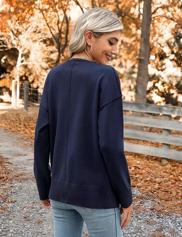Zeagoo Women's Oversized Button Cardigan Sweaters 2024 Fall Open Front Lightweight Cardigans V Neck Loose Knit Outwear in Saudi Arabia