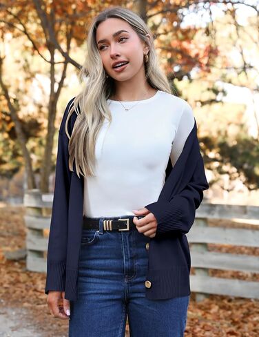Zeagoo Women's Oversized Button Cardigan Sweaters 2024 Fall Open Front Lightweight Cardigans V Neck Loose Knit Outwear in Saudi Arabia