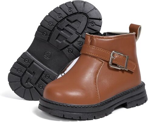 أحذية Zoolar للأولاد والبنات عالية الجودة من الجلد للكاحل للأطفال في الشتاء الدافئ والثلج في الهواء الطلق، أحذية المشي لمسافات طويلة للأطفال الصغار غير قابلة للانزلاق، أحذية مشي ناعمة ومتينة in Kuwait