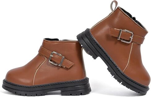أحذية Zoolar للأولاد والبنات عالية الجودة من الجلد للكاحل للأطفال في الشتاء الدافئ والثلج في الهواء الطلق، أحذية المشي لمسافات طويلة للأطفال الصغار غير قابلة للانزلاق، أحذية مشي ناعمة ومتينة in Kuwait