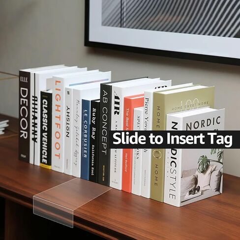 30 Pcs Movable Shelf Label Holders, 9"x3"x1.5" Transparent Shelf Tags Holder, PVC Clear Shelf Markers Shelf Label Display Holder for Library, Classroom, Office and Store in Kuwait