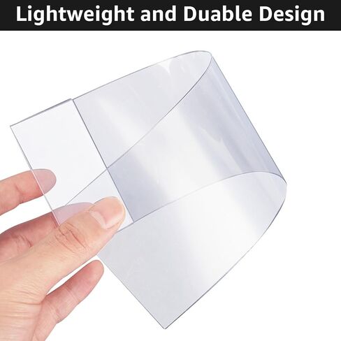 30 Pcs Movable Shelf Label Holders, 9"x3"x1.5" Transparent Shelf Tags Holder, PVC Clear Shelf Markers Shelf Label Display Holder for Library, Classroom, Office and Store in Kuwait