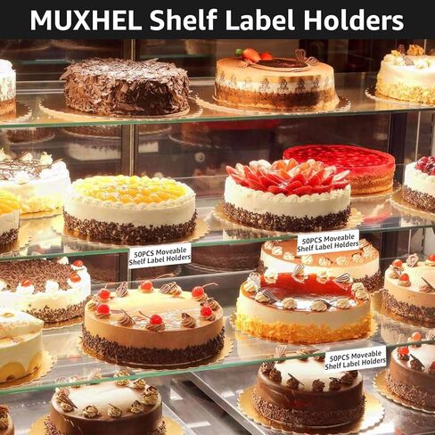 30 Pcs Movable Shelf Label Holders, 9"x3"x1.5" Transparent Shelf Tags Holder, PVC Clear Shelf Markers Shelf Label Display Holder for Library, Classroom, Office and Store in Kuwait