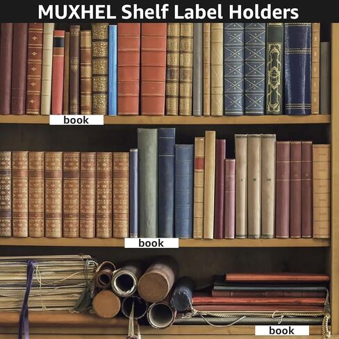 30 Pcs Movable Shelf Label Holders, 9"x3"x1.5" Transparent Shelf Tags Holder, PVC Clear Shelf Markers Shelf Label Display Holder for Library, Classroom, Office and Store in Kuwait