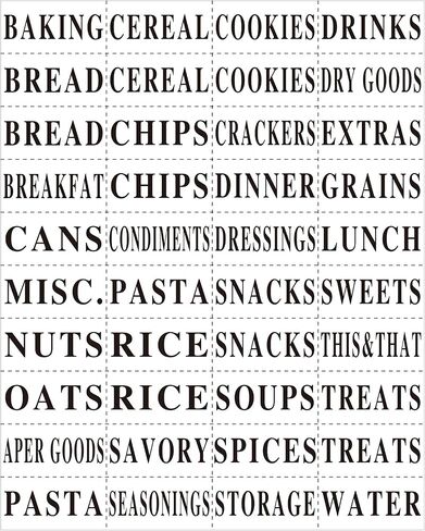 Zonon 8 Pieces Kitchen Clip Label Holders Removable Acrylic Bin Clips with 40 Pieces Pantry Labels Stickers for Storage Baskets (White Square Label Holders and Black Words) in Saudi Arabia