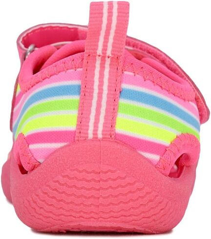 Nautica Kids Protective Water Shoe,Closed-Toe Sport Sandal For Boys and Girls-Kettle Gulf-Neon Stripes Pink Size-6 in Saudi Arabia