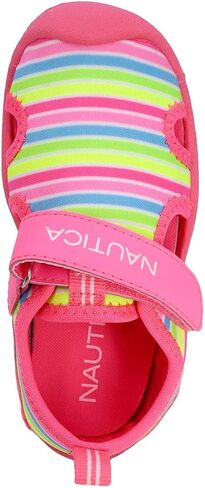 Nautica Kids Protective Water Shoe,Closed-Toe Sport Sandal For Boys and Girls-Kettle Gulf-Neon Stripes Pink Size-6 in Saudi Arabia