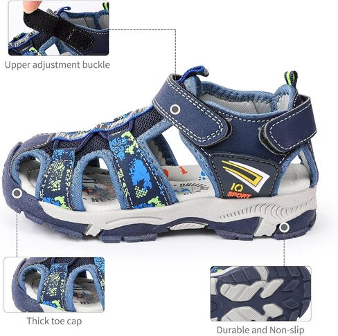 seannel Kids Athletic Sandals Boys and Girls Outdoor Hiking Sports Closed-Toe Sandal Pool Beach Shoes Summer Water shoes in Kuwait