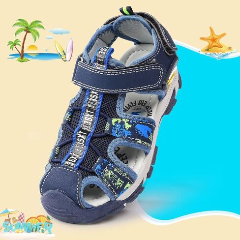 seannel Kids Athletic Sandals Boys and Girls Outdoor Hiking Sports Closed-Toe Sandal Pool Beach Shoes Summer Water shoes in Kuwait