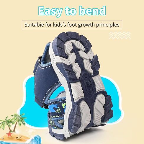 seannel Kids Athletic Sandals Boys and Girls Outdoor Hiking Sports Closed-Toe Sandal Pool Beach Shoes Summer Water shoes in Kuwait