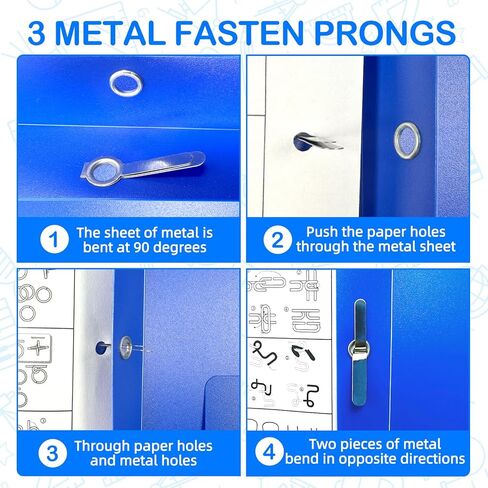 72 pcs Blue Plastic Folders with Clear Front Pocket 2 Pocket Folders with 3 Prongs Pocket Folders with Brads and Card Slot Fit Letter Size Paper for Office School Home Bussiness in Kuwait