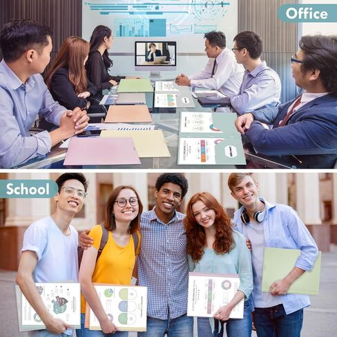 officygnet 6 حزم 2 مجلدات جيب مع قفل شوكات، المجلدات البلاستيكية الثقيلة السائبة مع جيوب أمامية واضحة، ألوان الباستيل الصامتة مجلدات جيب السحب للوازم المدرسية المكتبية، حجم الرسالة in Kuwait