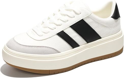 Sneakers for Women - Lace Up Women's Fashion Sneakers Memory Foam Insole Tennis Shoes Womens Sneakers Non Slip Women Footwear Lightweight Platform Shoes Girls' Fashion (Nita) in Saudi Arabia