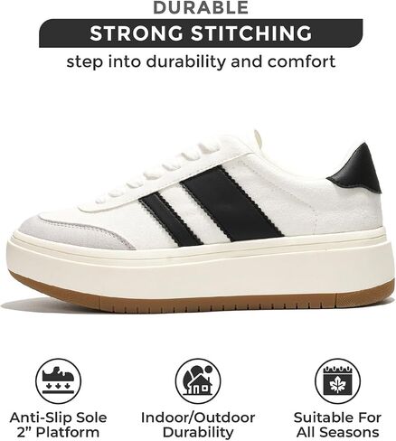 Sneakers for Women - Lace Up Women's Fashion Sneakers Memory Foam Insole Tennis Shoes Womens Sneakers Non Slip Women Footwear Lightweight Platform Shoes Girls' Fashion (Nita) in Saudi Arabia