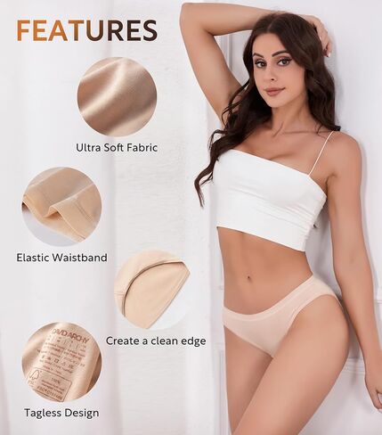 DAVID ARCHY Bikini Underwear for Women Low Waisted-Bikini Panties Rayon Made from Bamboo, Soft & Breathable, 4 Pack in Kuwait