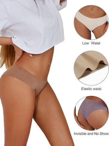 DEANGELMON نساء سلس ناعم سيور لا تظهر البيكينيات سراويل داخلية حزمة M in Kuwait