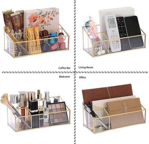 منظمو المكتب من الزجاج الذهبي BTSKY، منظمو البريد، منظمو الفواتير، ملحقات سطح المكتب ومنظمات مساحة العمل مع فتحتين لحامل البريد، فارز الرسائل وحامل القلم والقلم الرصاص in Kuwait