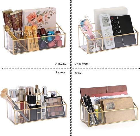 منظمو المكتب من الزجاج الذهبي BTSKY، منظمو البريد، منظمو الفواتير، ملحقات سطح المكتب ومنظمات مساحة العمل مع فتحتين لحامل البريد، فارز الرسائل وحامل القلم والقلم الرصاص in Kuwait