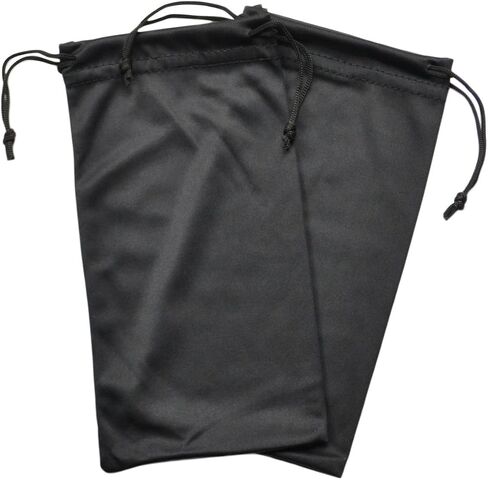 2 Pack Soft Microfiber Eyeglass Case, Cleaning And Storage Pouch With Drawstring, Small, Black in Saudi Arabia