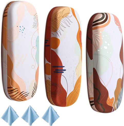 علبة نظارة مكونة من 3 قطع مع قطعة قماش للتنظيف، وحافظة نظارة ذات هيكل صلب وحافظة نظارة للقراءة للنساء والرجال in Kuwait