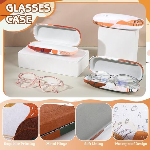 علبة نظارة مكونة من 3 قطع مع قطعة قماش للتنظيف، وحافظة نظارة ذات هيكل صلب وحافظة نظارة للقراءة للنساء والرجال in Kuwait