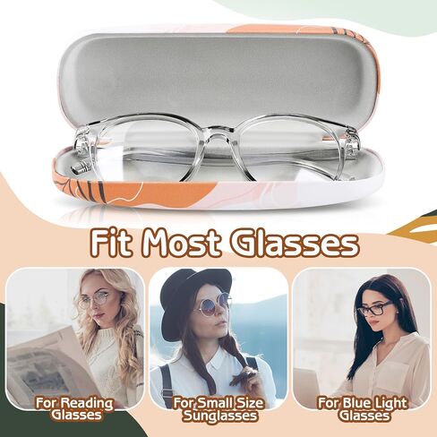 علبة نظارة مكونة من 3 قطع مع قطعة قماش للتنظيف، وحافظة نظارة ذات هيكل صلب وحافظة نظارة للقراءة للنساء والرجال in Kuwait