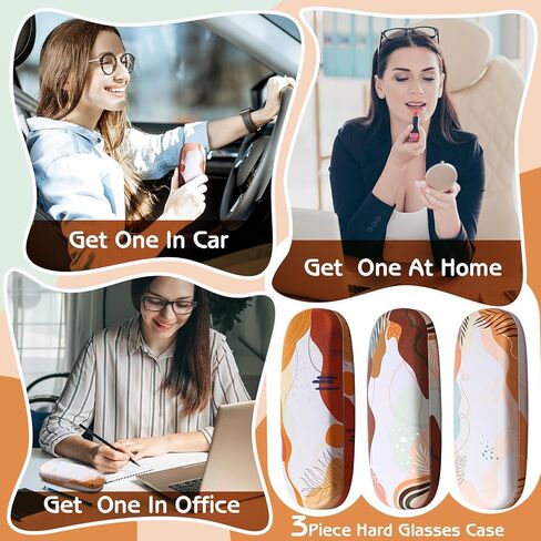 علبة نظارة مكونة من 3 قطع مع قطعة قماش للتنظيف، وحافظة نظارة ذات هيكل صلب وحافظة نظارة للقراءة للنساء والرجال in Kuwait