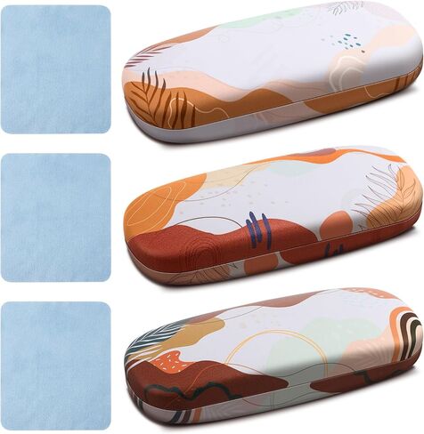 علبة نظارة مكونة من 3 قطع مع قطعة قماش للتنظيف، وحافظة نظارة ذات هيكل صلب وحافظة نظارة للقراءة للنساء والرجال in Kuwait