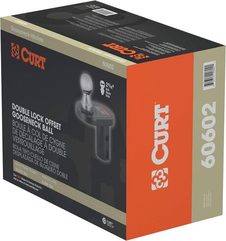 CURT 60602 كرة ذات قفل مزدوج أوفست معقوفة، 4 بوصة أوفست، 20,000 رطل، قطر 2-5/16 بوصة، أسود in Saudi Arabia