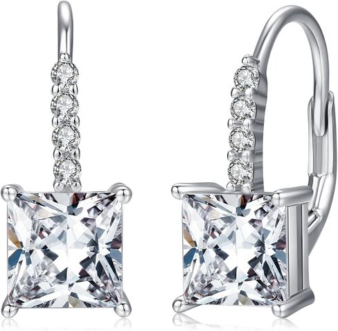 Cubic Zirconia Earring 925 Sterling Silver Heart Dangle Earrings Hypoallergenic Leverback Earrings for Women Girls Birthday in Kuwait