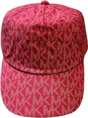 Michael Kors Unisex MK Logo Baseball Hat Cap Red/Deep Pink One Size in Saudi Arabia