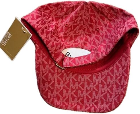 Michael Kors Unisex MK Logo Baseball Hat Cap Red/Deep Pink One Size in Saudi Arabia