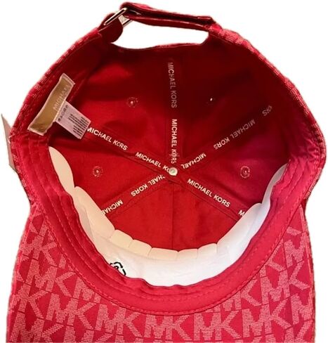 Michael Kors Unisex MK Logo Baseball Hat Cap Red/Deep Pink One Size in Saudi Arabia