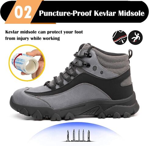 Waterproof Steel Toe Boots for Men Work Boots Lightweight Safety Sneaker Indestructible Non-slip Puncture-Proof Construction Industrial Shoes in Saudi Arabia